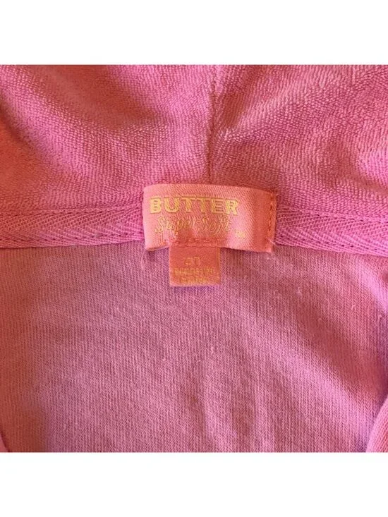 BUTTER Super Soft Girls Terry Cloth Romper 4T 3-4 Pink Sparkly Summer Playsuit - Picture 8 of 8